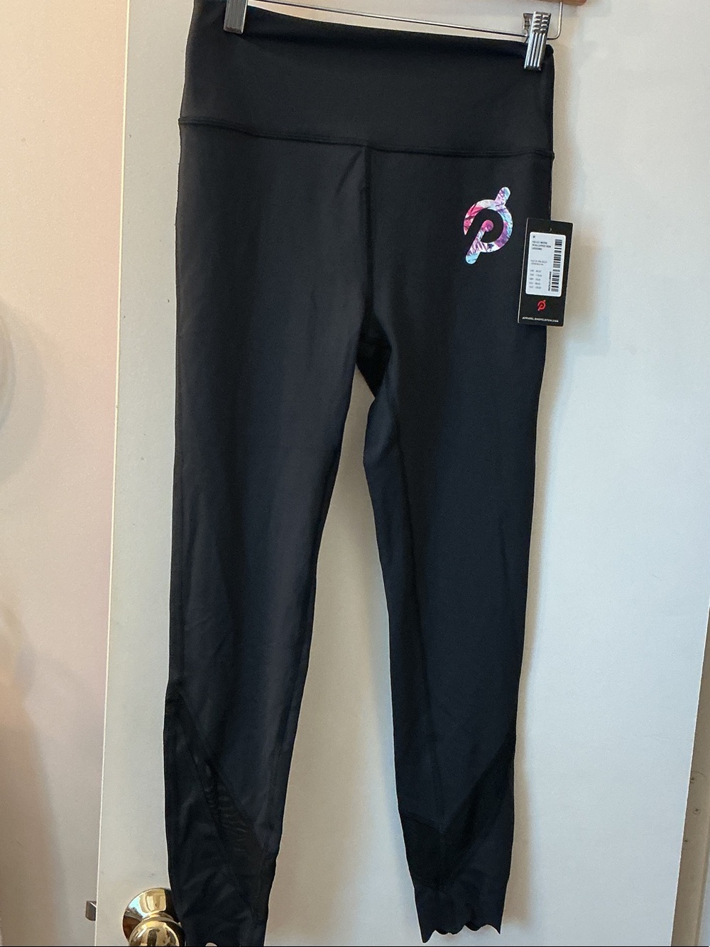 Peloton Women’s Black Leggings with Multicolor Logo Accent